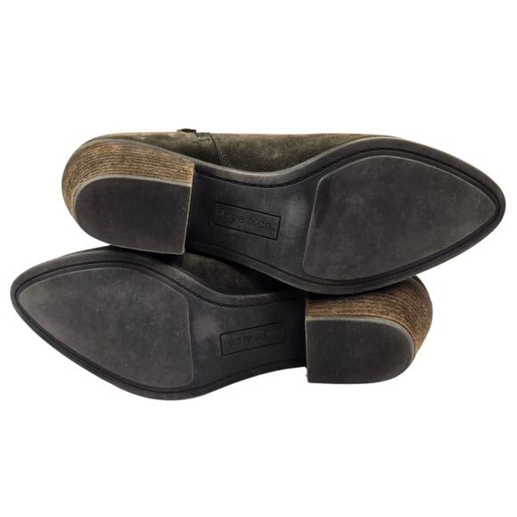 Frye Double Zip Bootie Size 10 Suede Brown Double Zip Ankle Boot Holly Judith - Picture 5 of 9